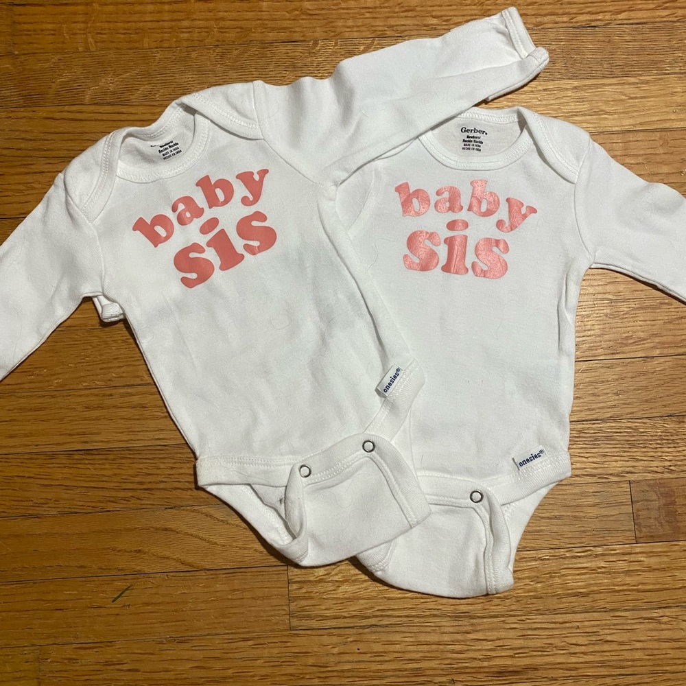 Gerber Baby Sis newborn onsie Twins